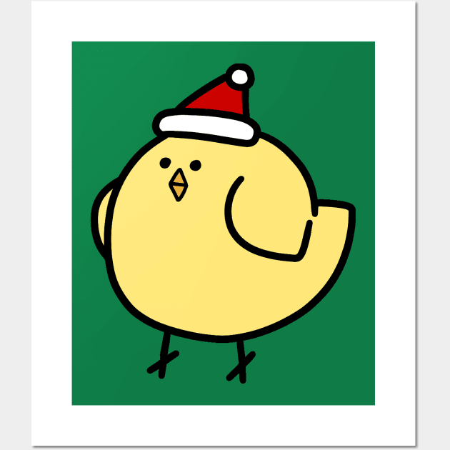 Fat Santa Hat Bird Wall Art by saradaboru